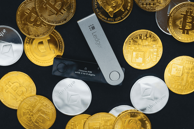Ledger device among crypto coins