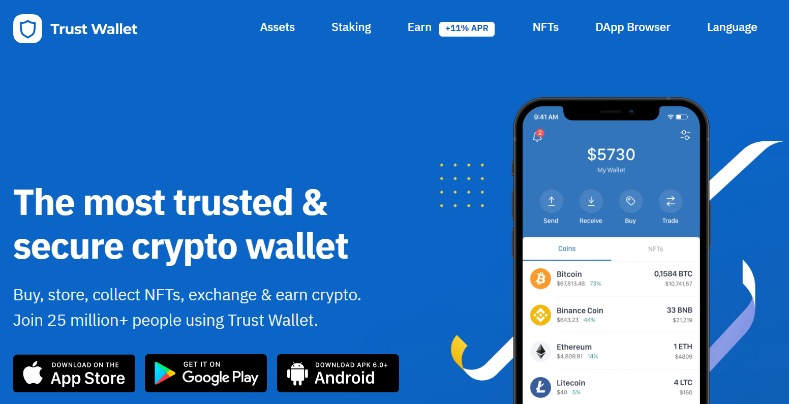Trust Wallet crypto mobile app
