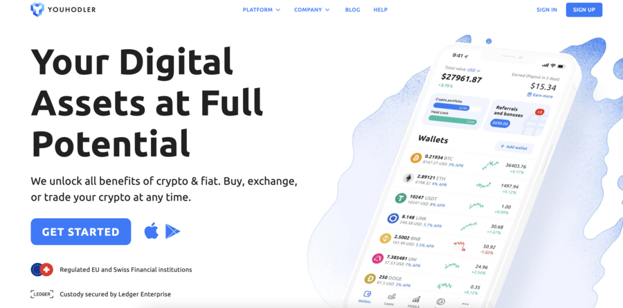 Youhodler Crypto Homepage