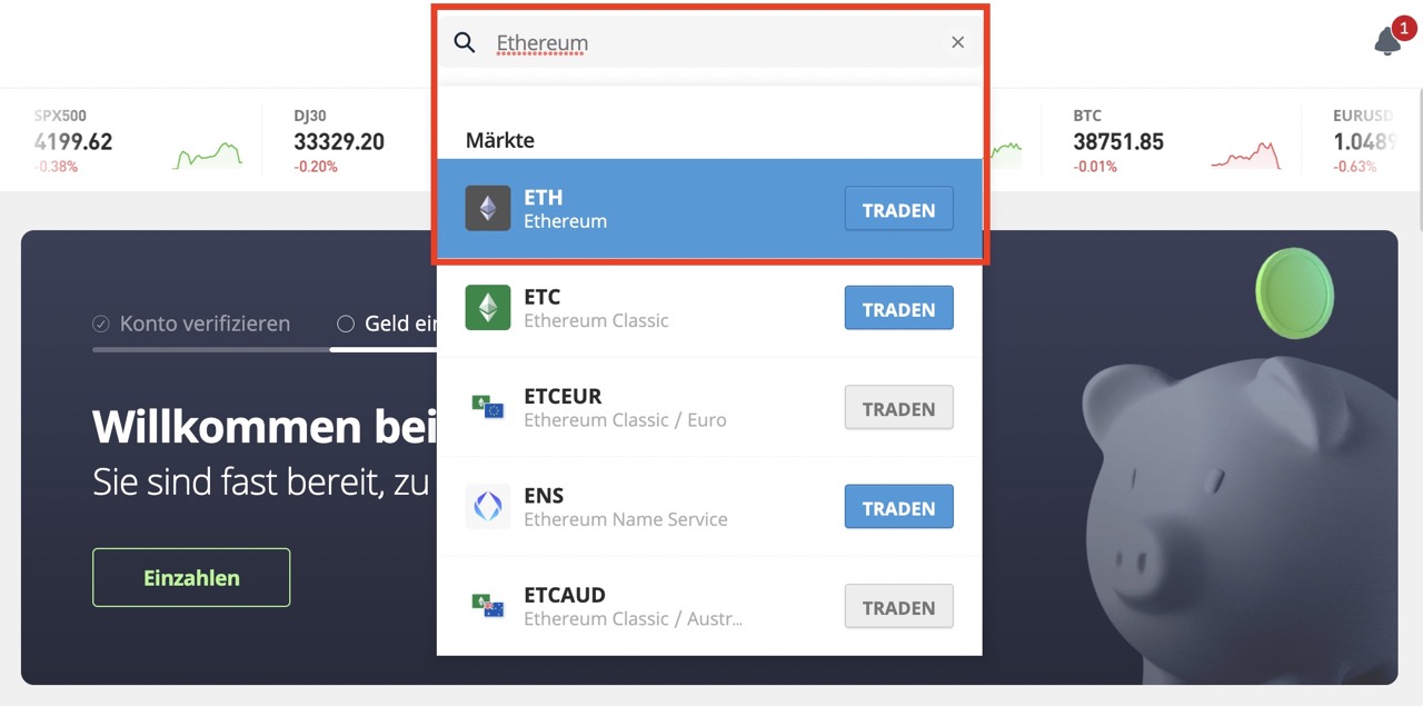 Ethereum kaufen bei eToro