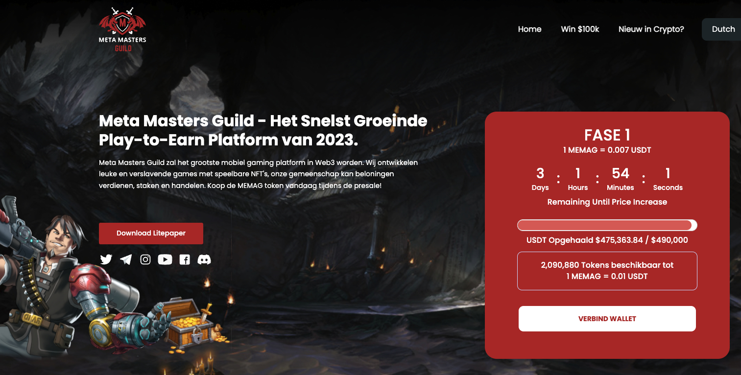 Meta masters guild koers presale