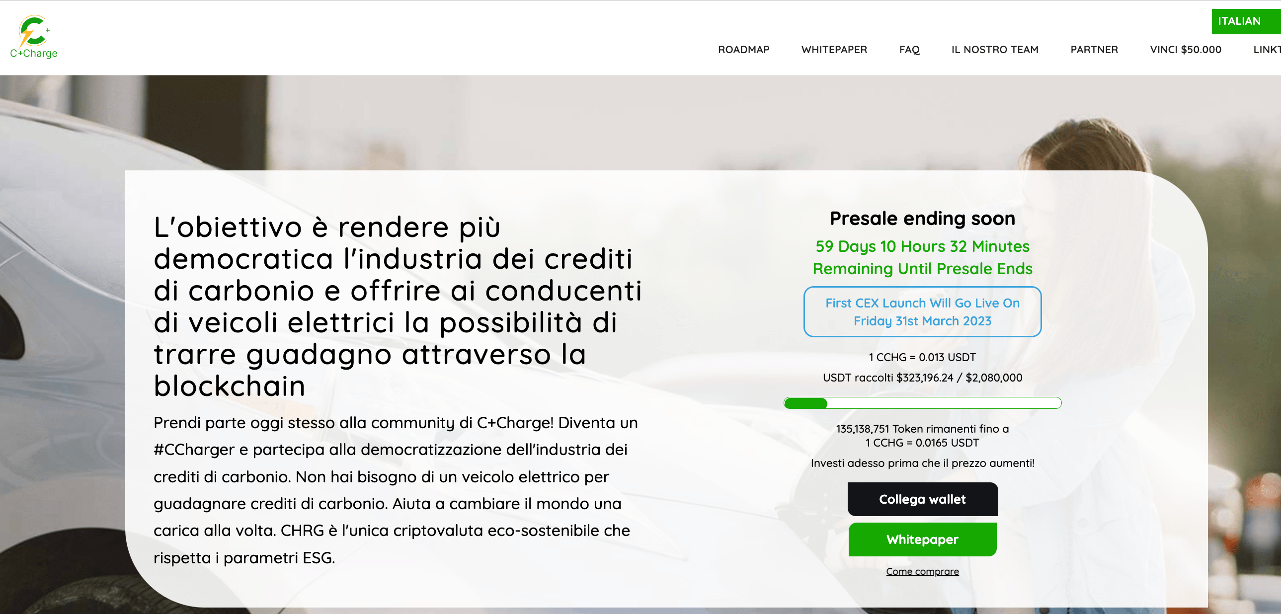C+Charge (CCHG) - Progetto crypto ecosostenibile, pensata per chi possiede una vettura elettrica