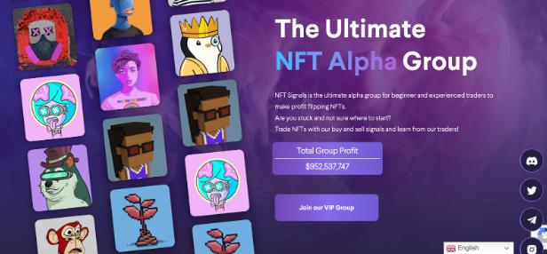 NFT Signals ist die ultimative NFT-Alpha-Gruppe mit einem Gewinn von 952 Millionen Dollar