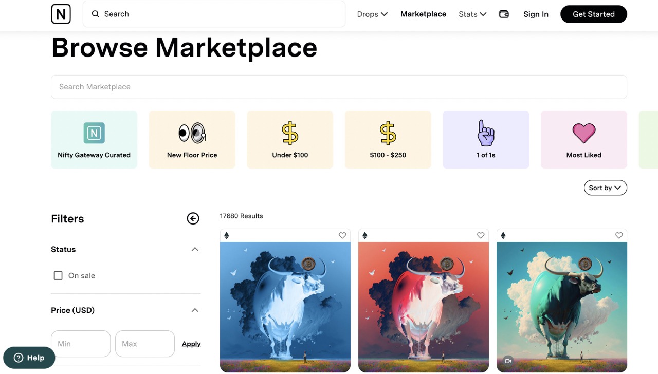 Nifty Gateway NFT Marketplace