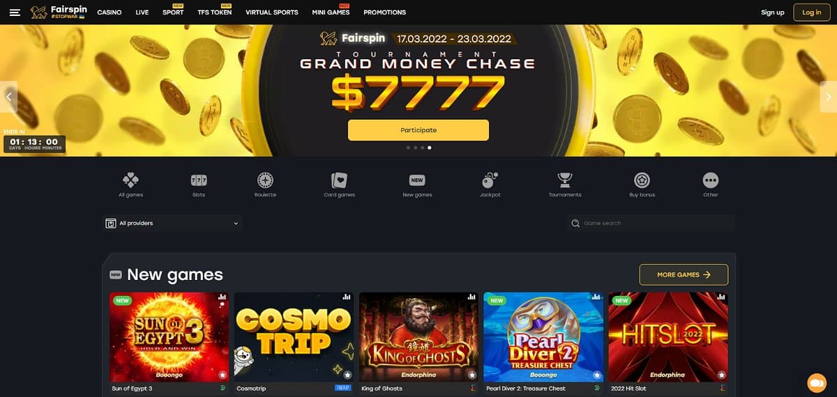 casino criptomonedas fairspin
