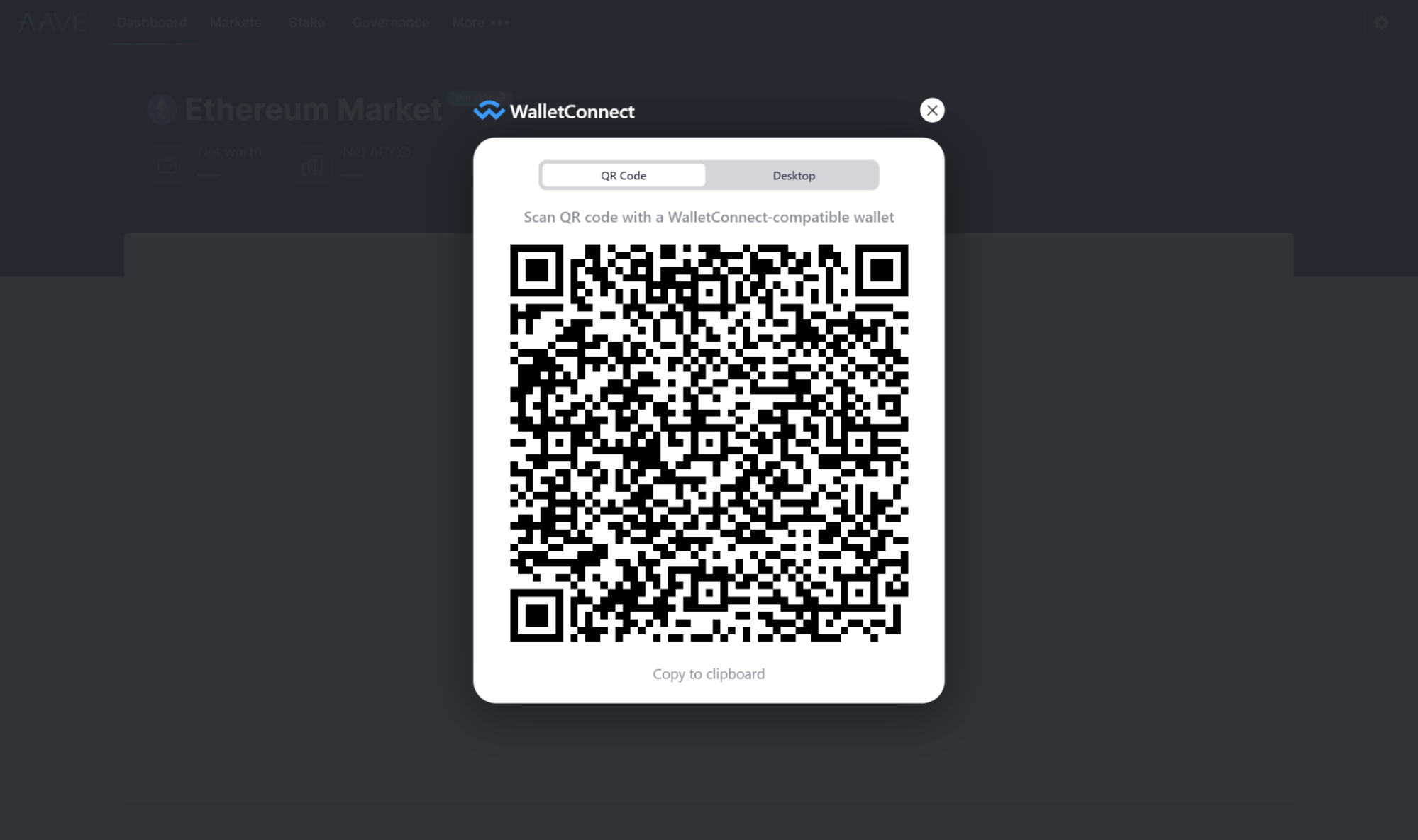 Connect web3 wallet with QR code