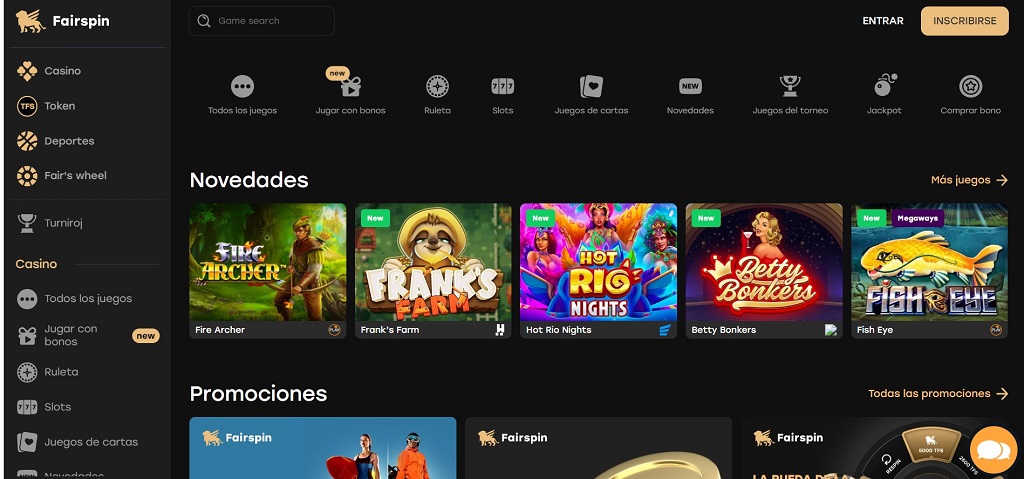 Juegos de casino Fairspin