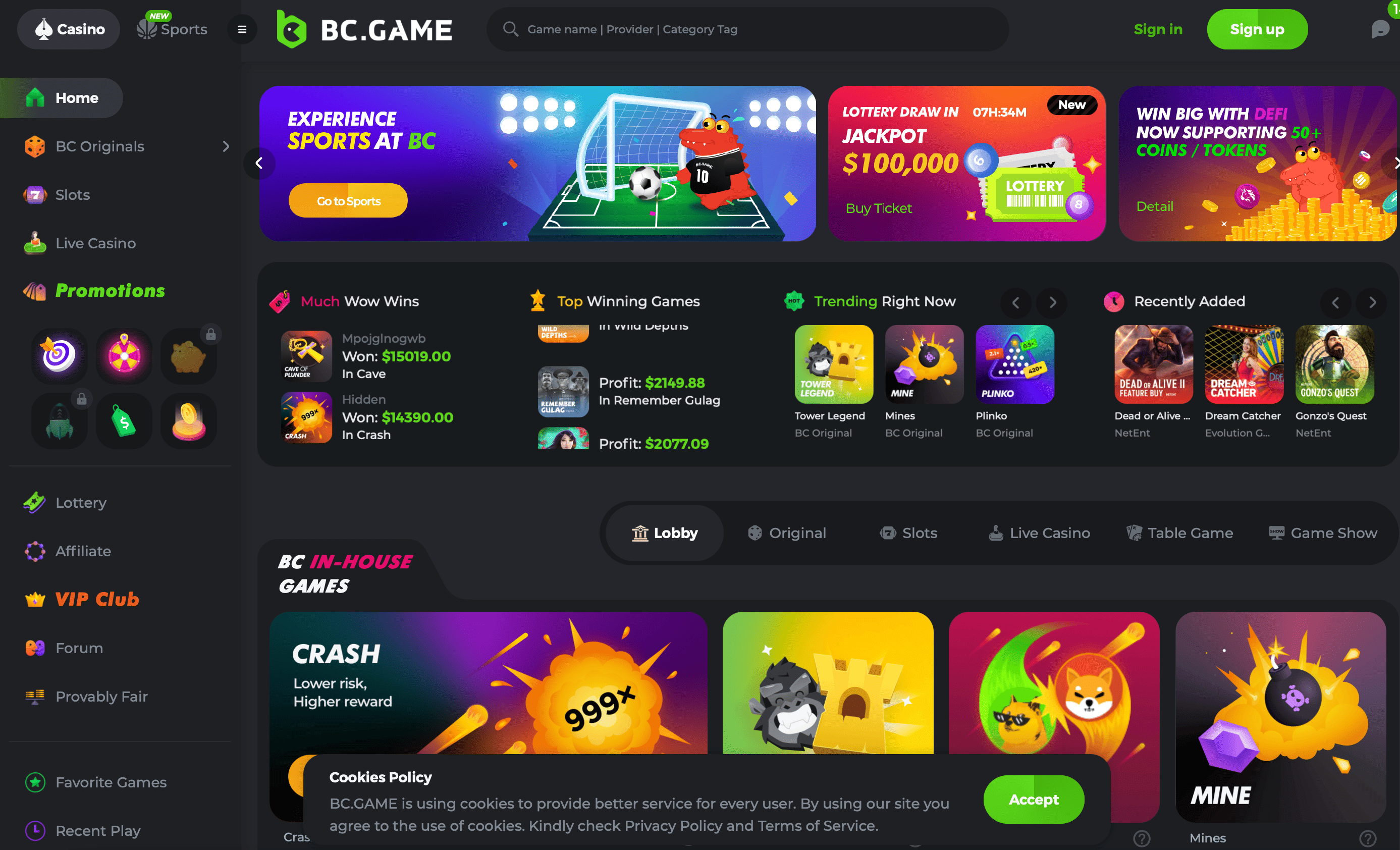 Casino bono de bienvenida BC Game