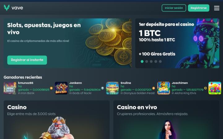 Casino bono de Bienvenida Vave