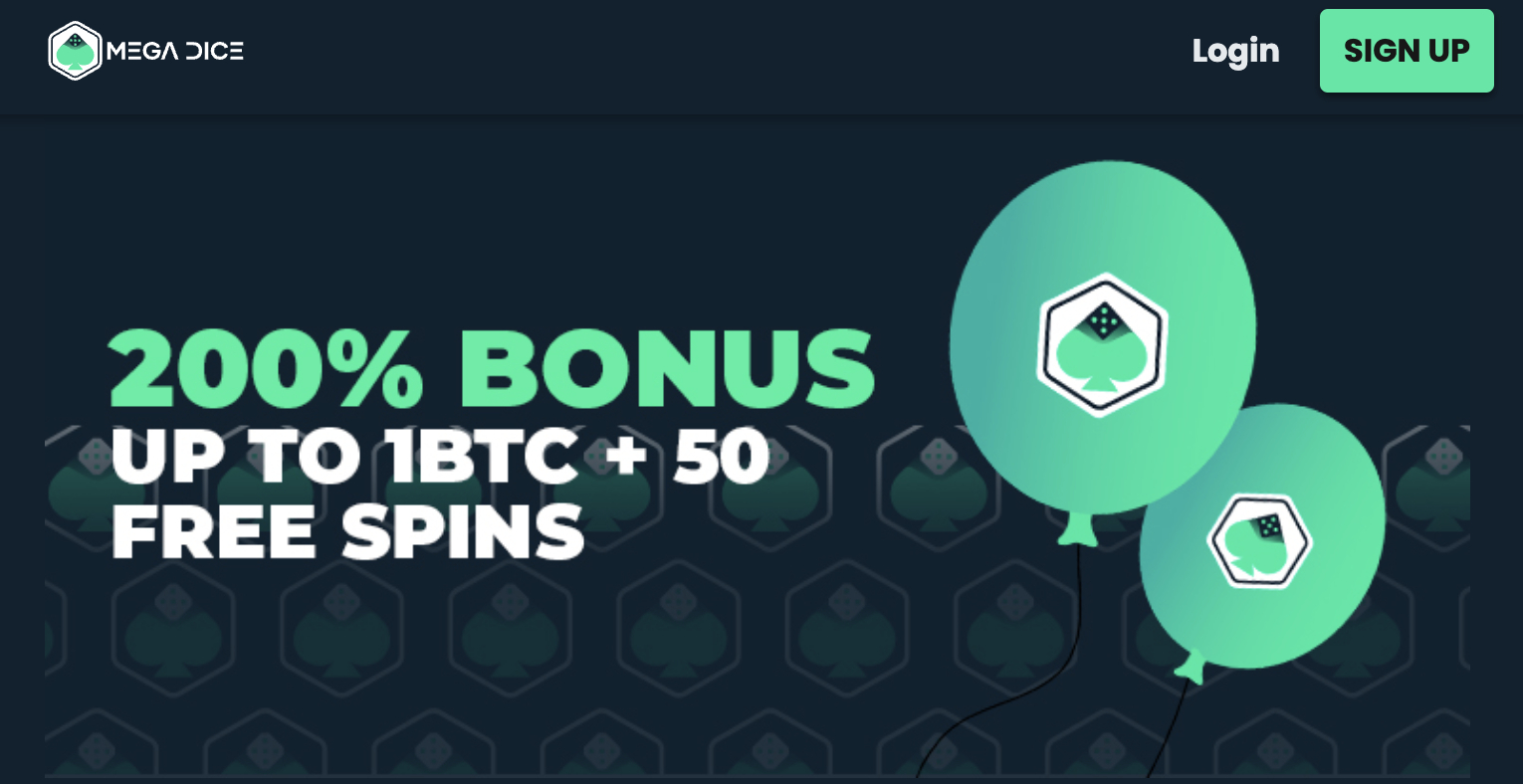 Mega Dice Casino 200% Bonus