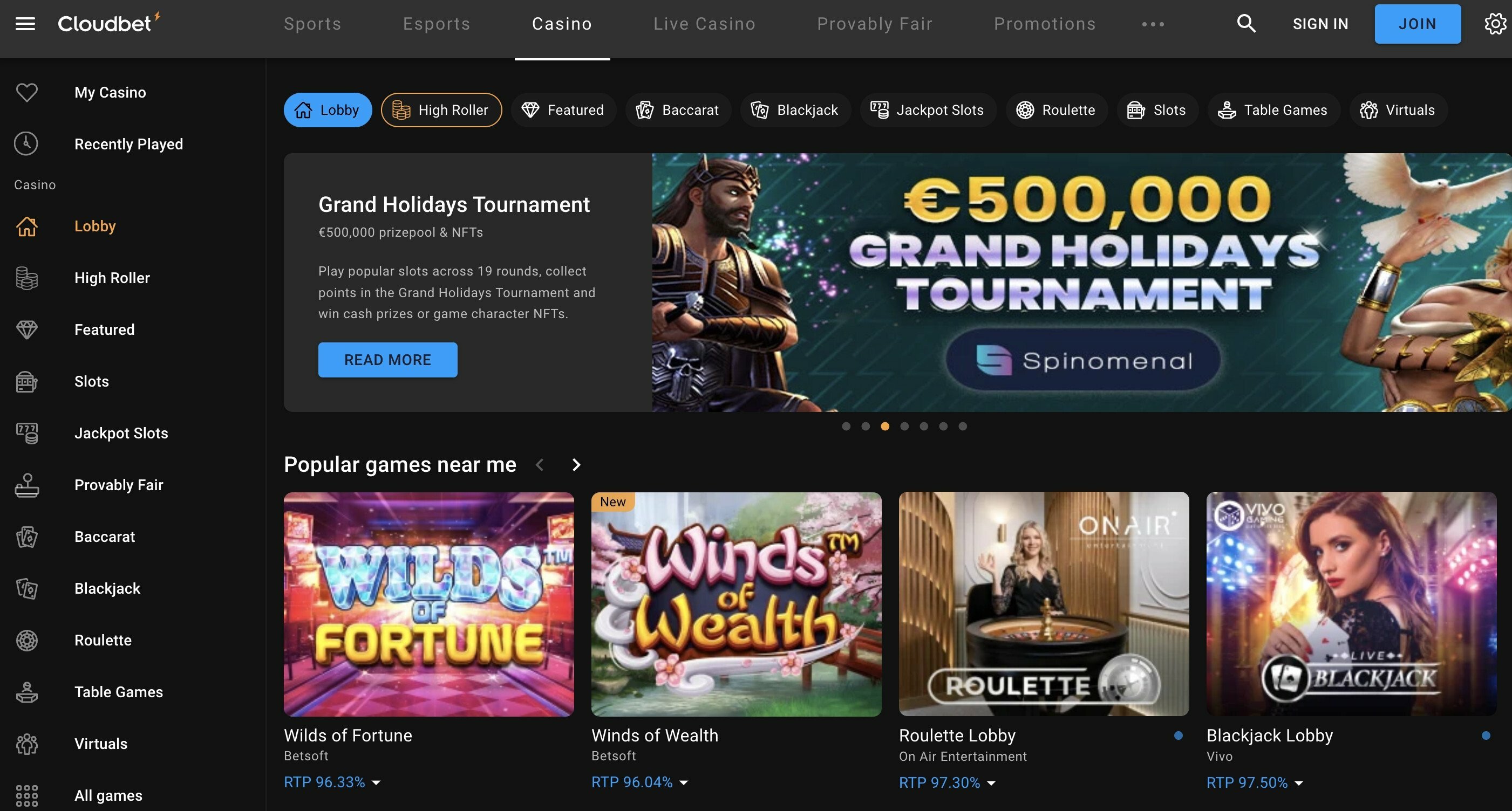 casino en vivo Cloudbet