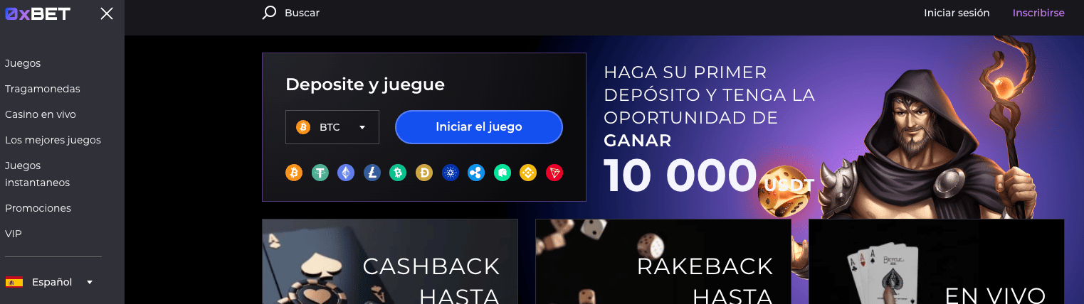 casino en vivo 0xbet