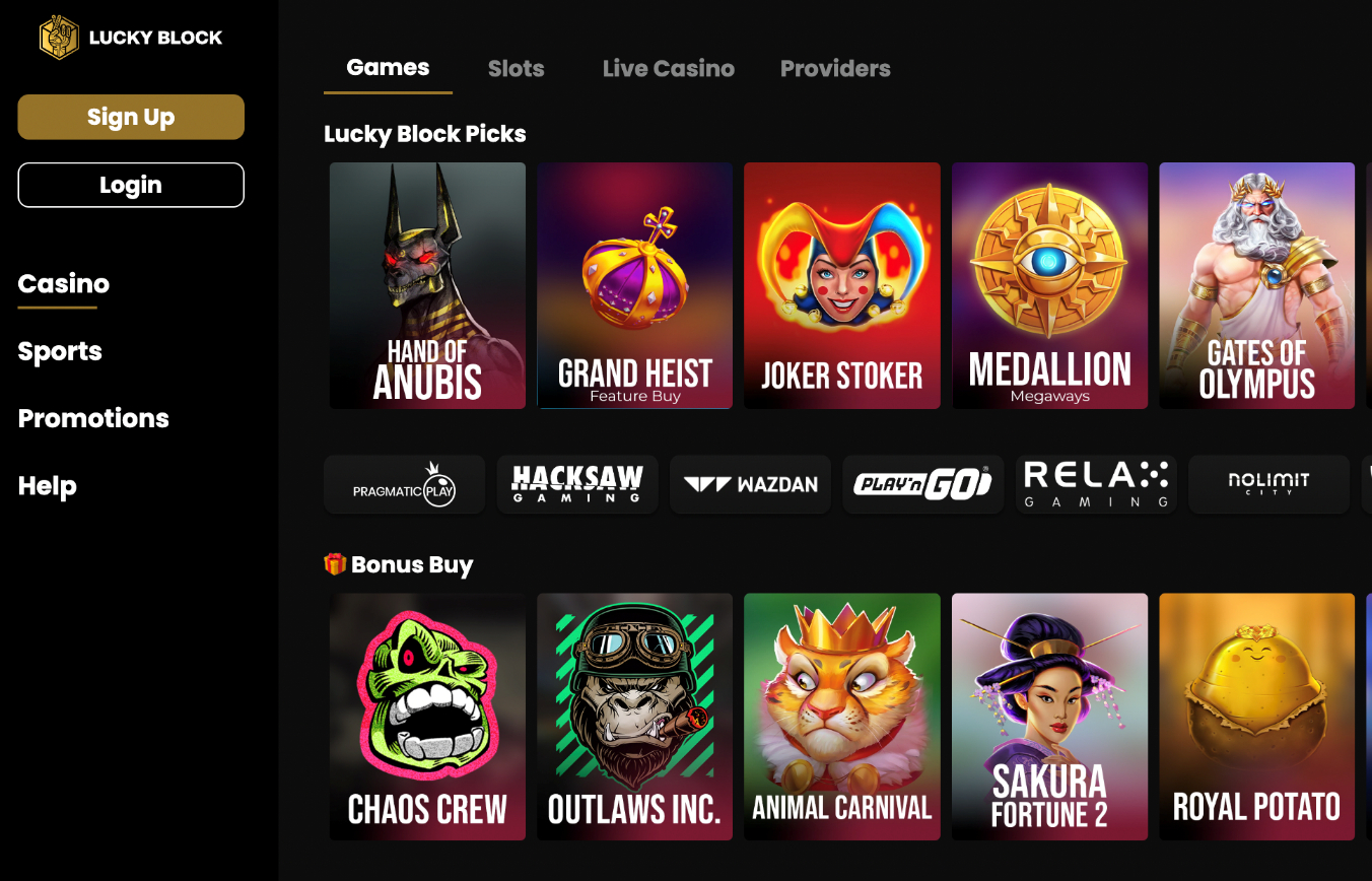 Crash casino Lucky Block