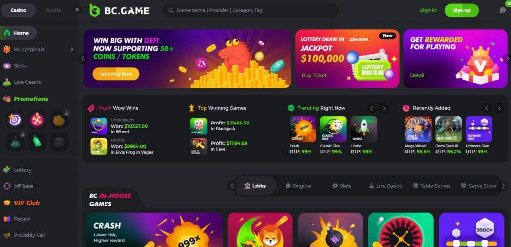 Crash casino B.C Game