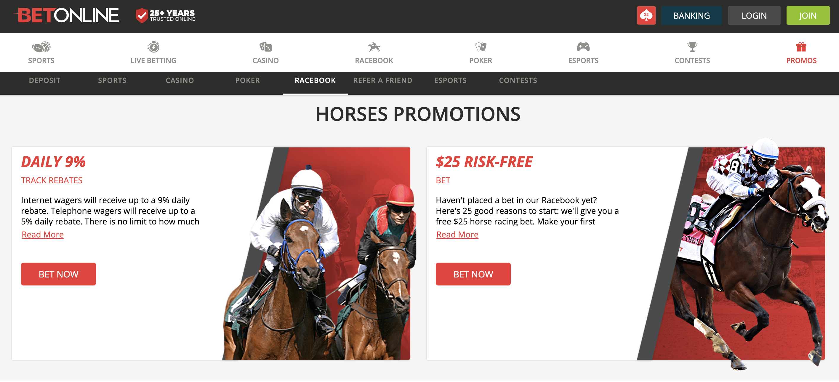 BetOnline Horse Racing Promotions