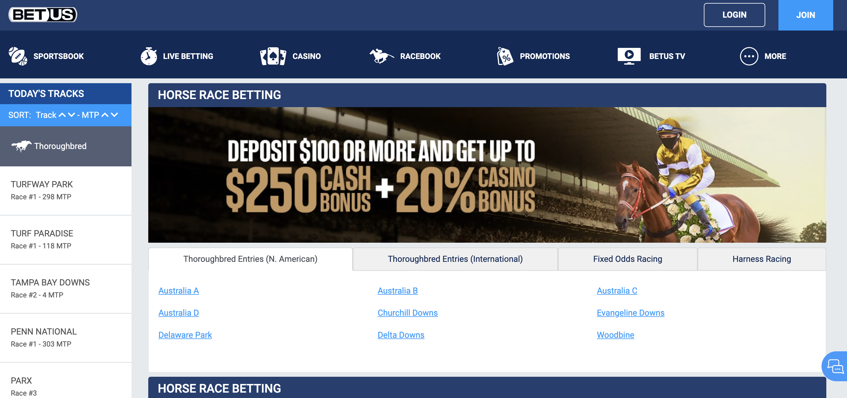 BetUS Horse Betting And Bonus