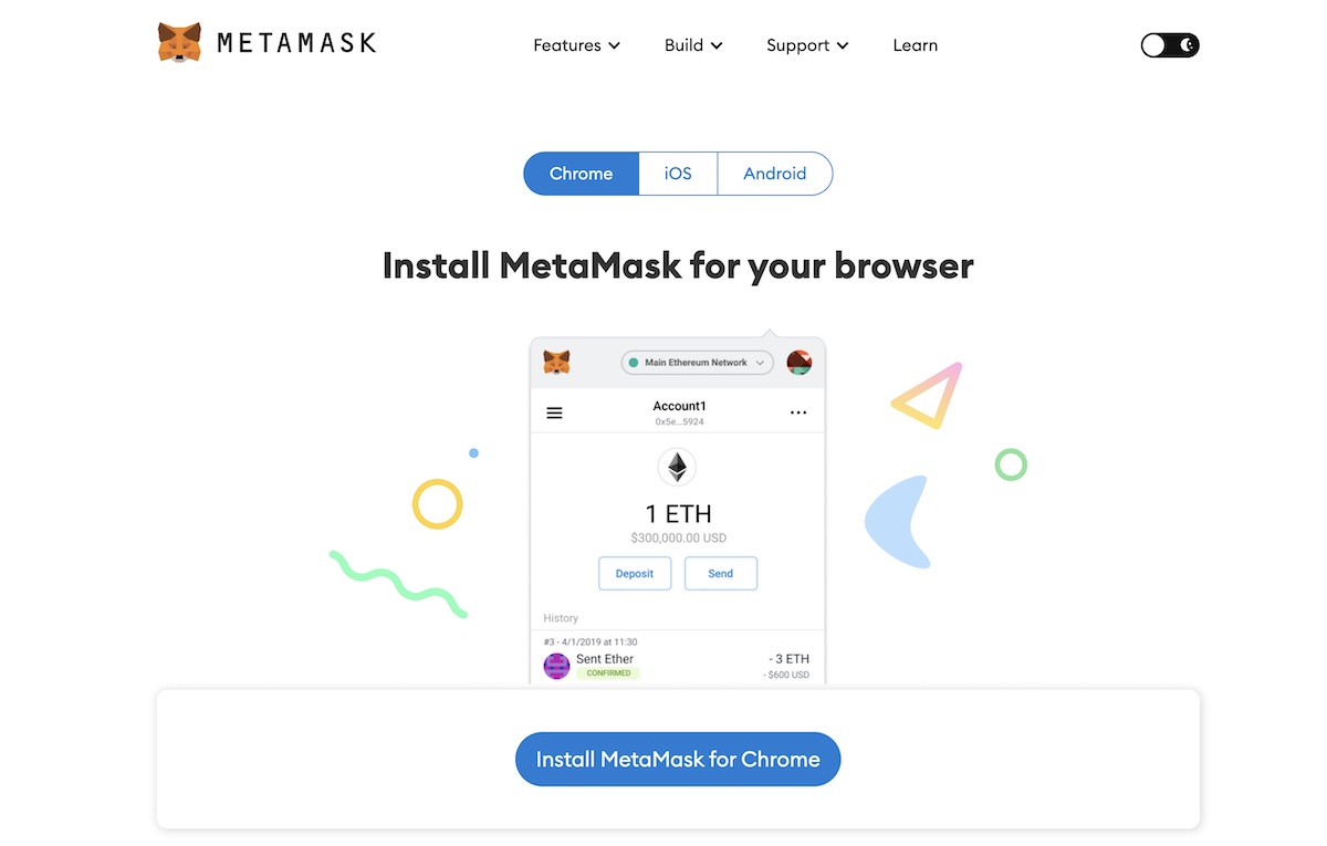 Meta Mask oder Wallet installieren