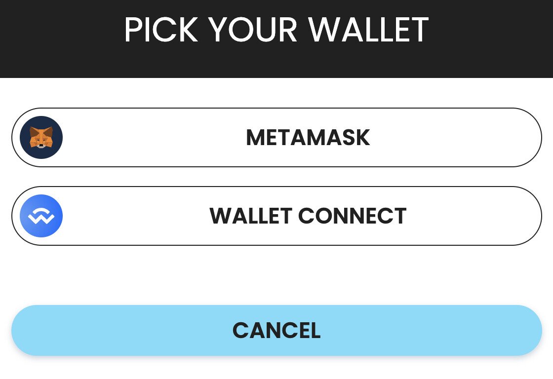 Wallet kiezen om LHINU te kopen