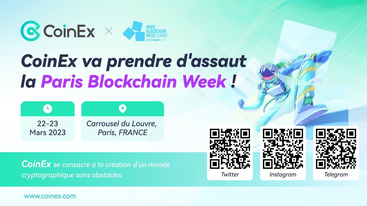 CoinEx sera partenaire de la Paris Blockchain Week, l’incontournable événement crypto
