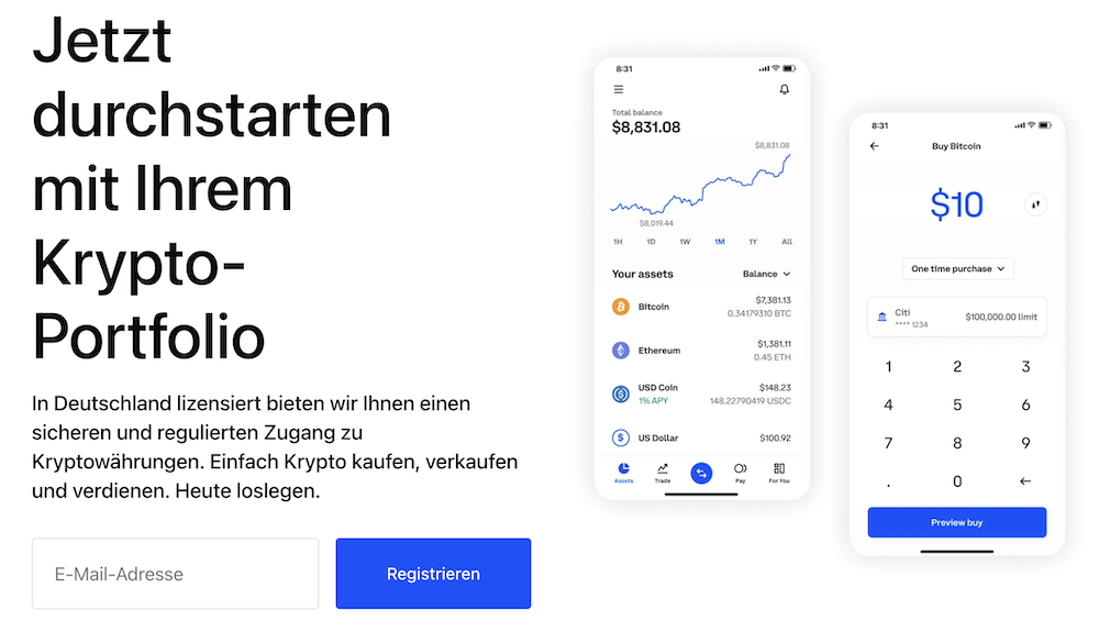 Coinbase Startseite