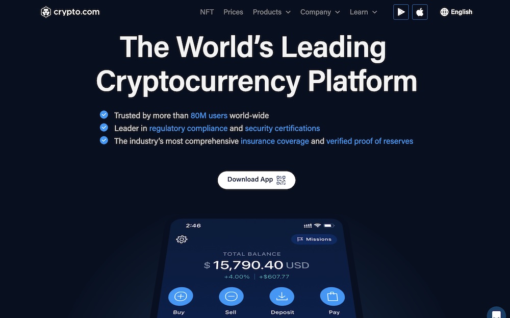 Crypto.com Startseite