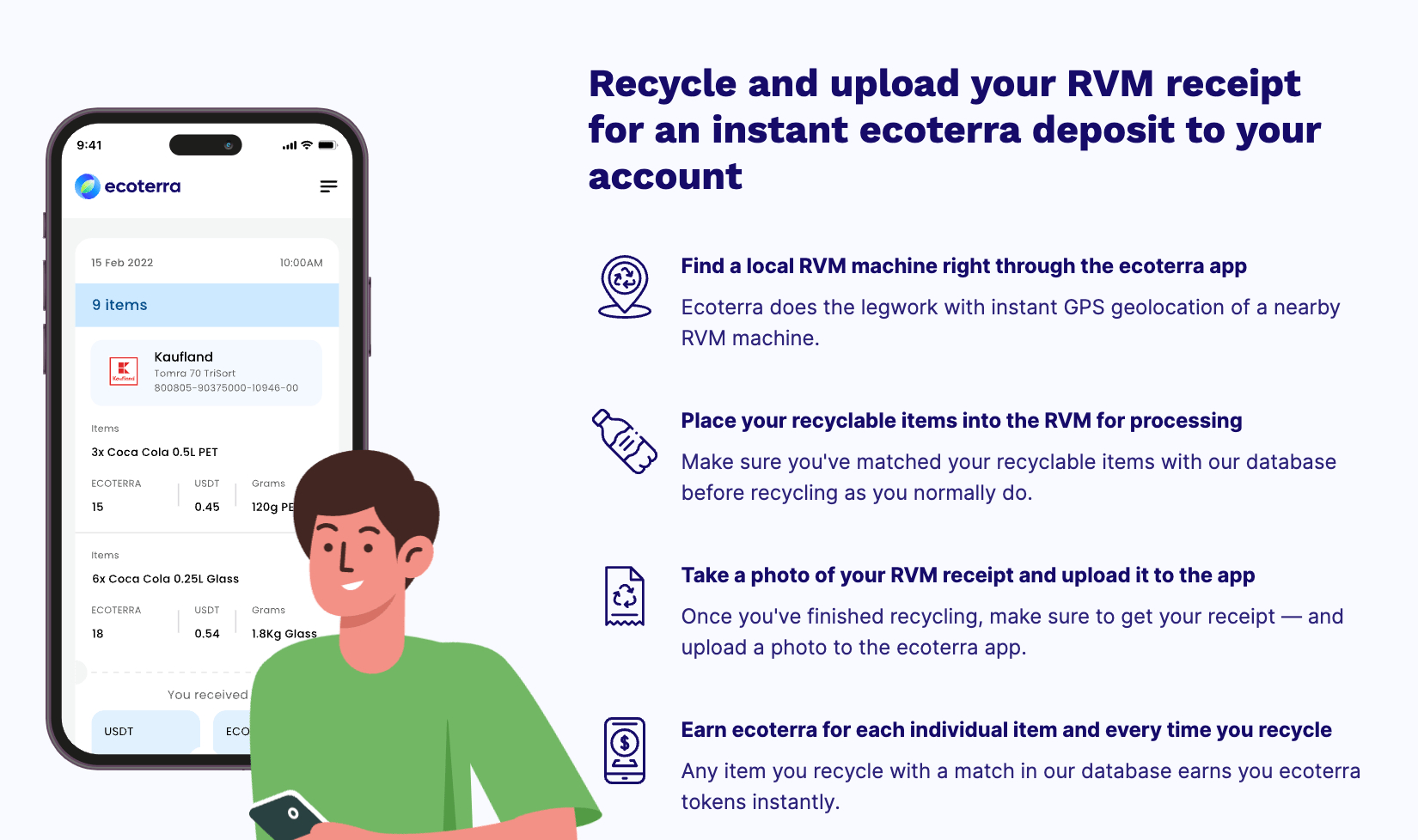 Verdien ECOTERRA met recycle2earn app