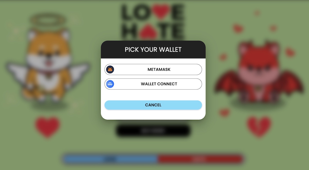 LoveHateInu Wallet Connect