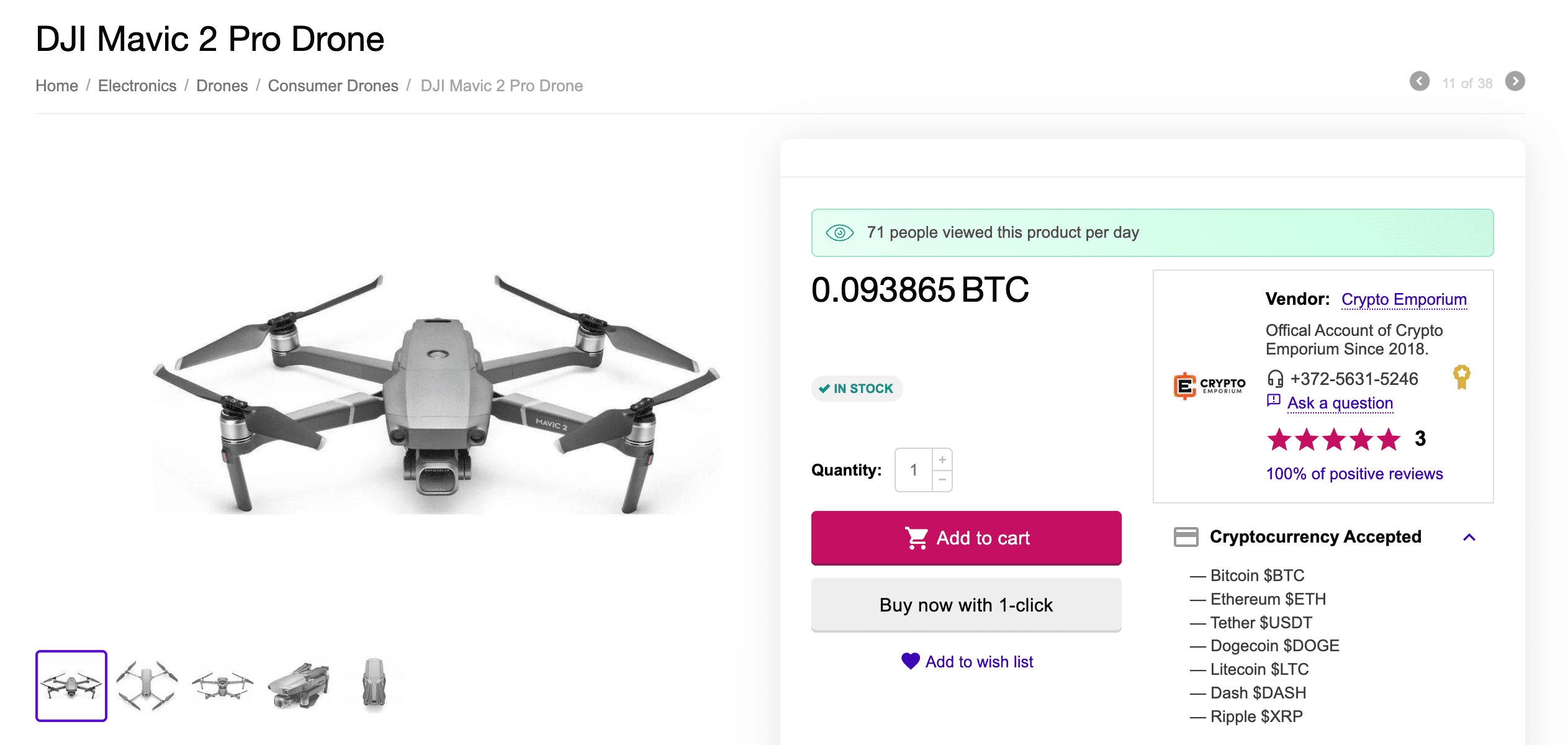 drone betalen met Bitcoin