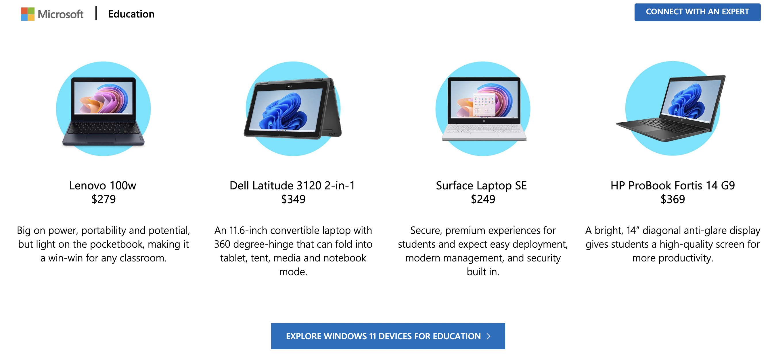 Microsoft laptop offering