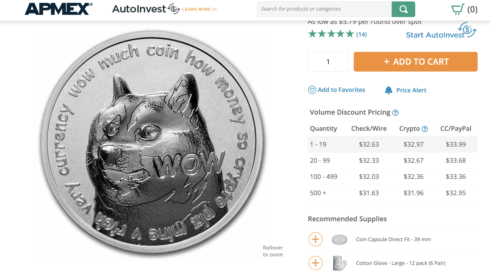 Apmex Dogecoin coin