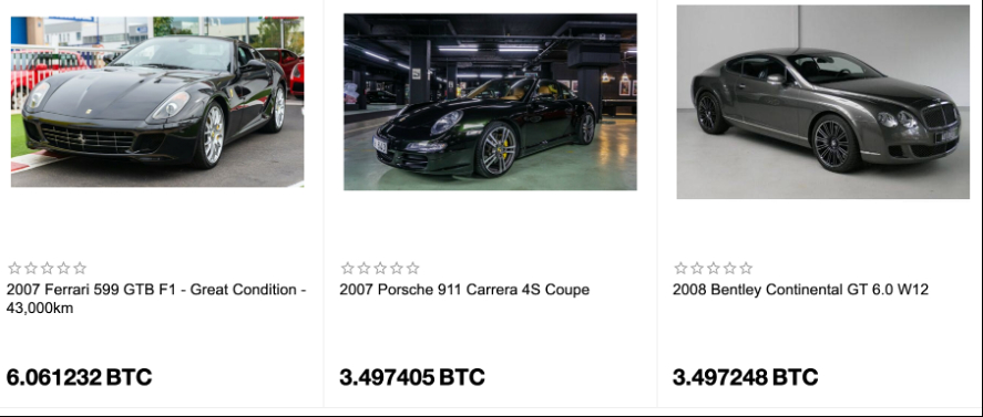 comprar coches de lujo con criptomonedas