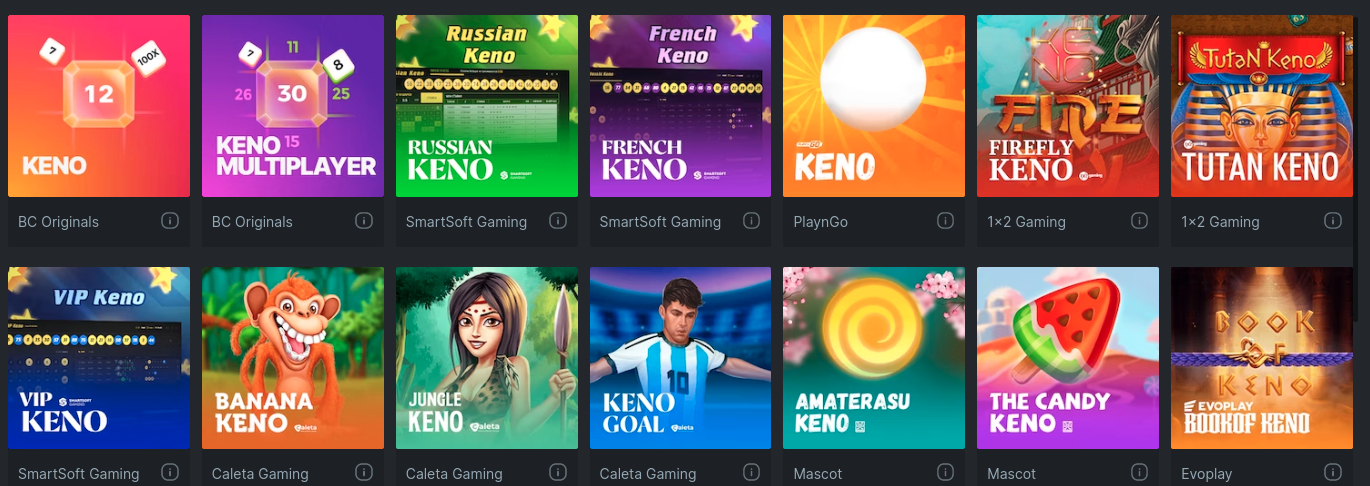 Keno Game Variants