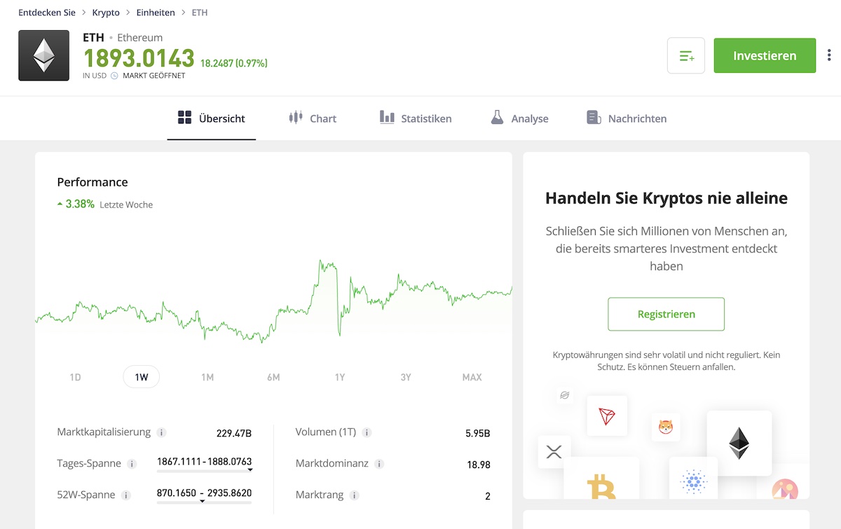 Ethereum kaufen Etoro