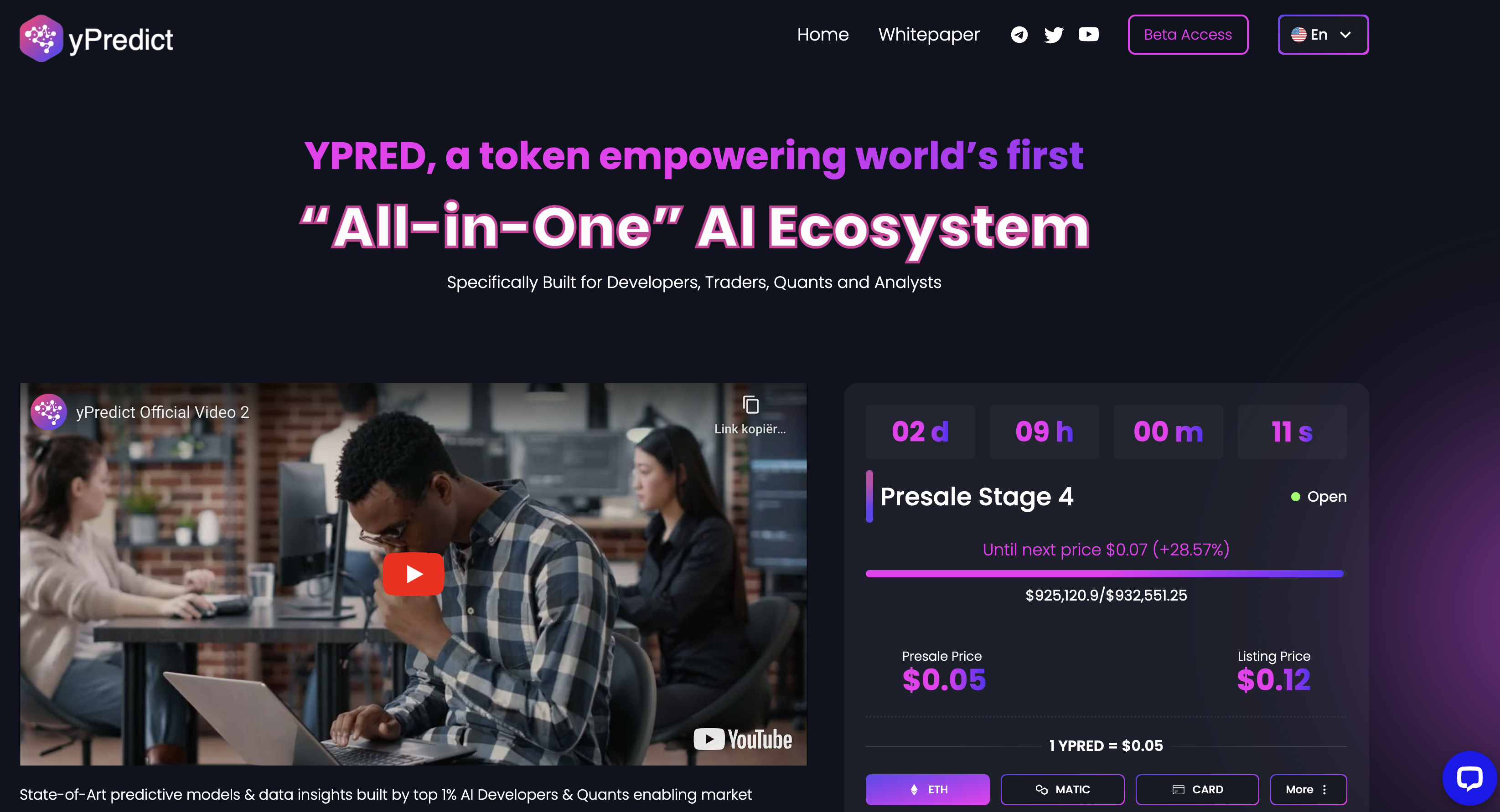 ai play to earn crypto ypredict