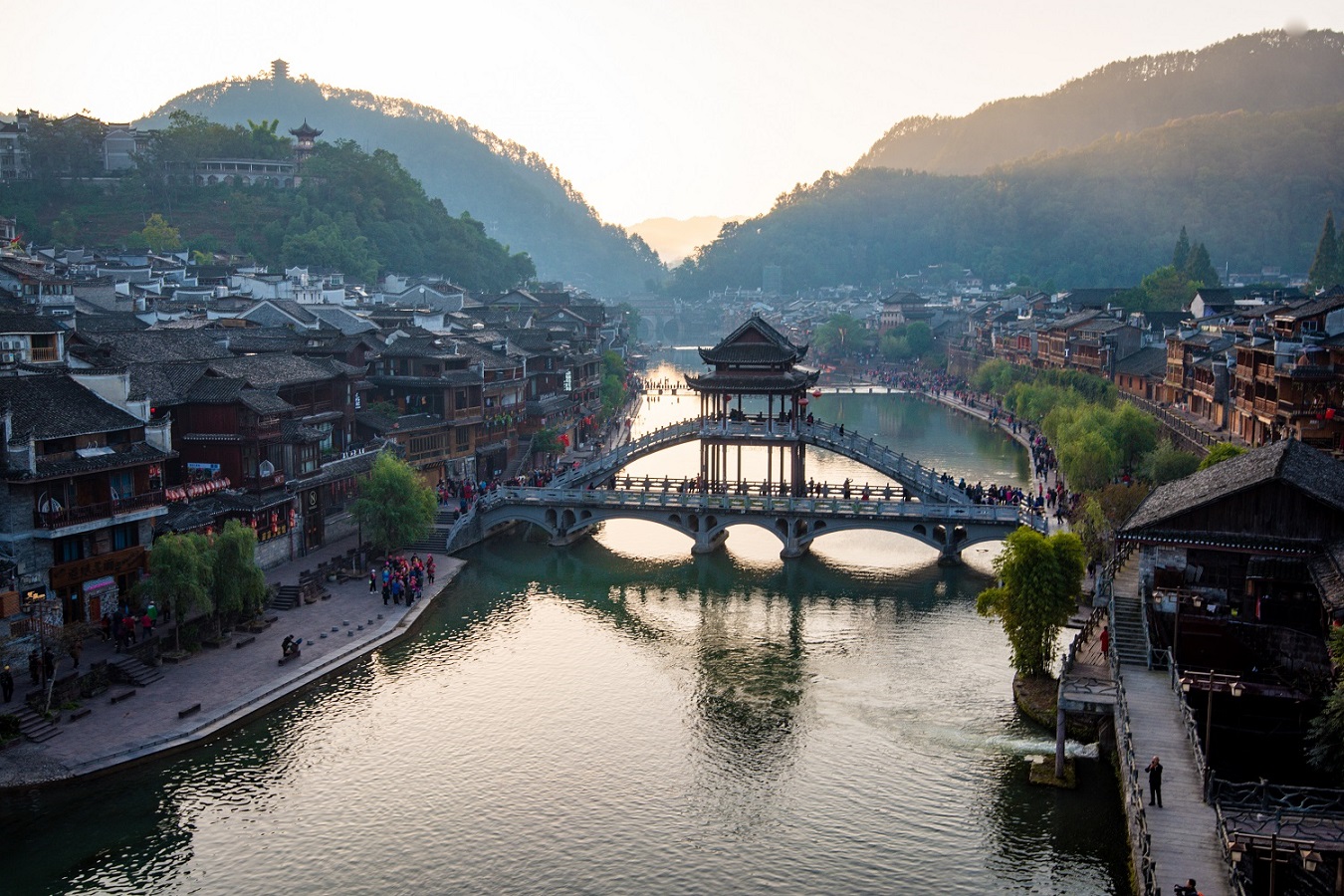 A bridge in Fenghuang City, Province, China.