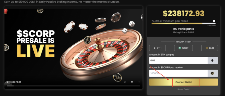 Scorpion Casino Live Crypto Presale