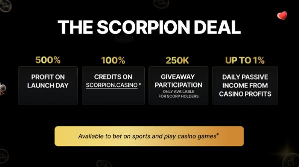 Täglich 10.000 USDT passives Einkommen – Scorpions attraktive Staking-Belohnungen veranlassen Investoren zum Horten von SCORP