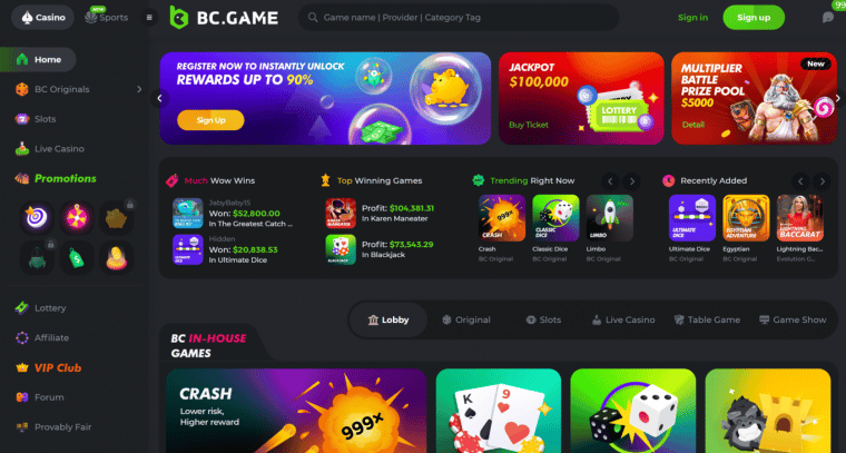 BC Game, Bitcoin dice casino