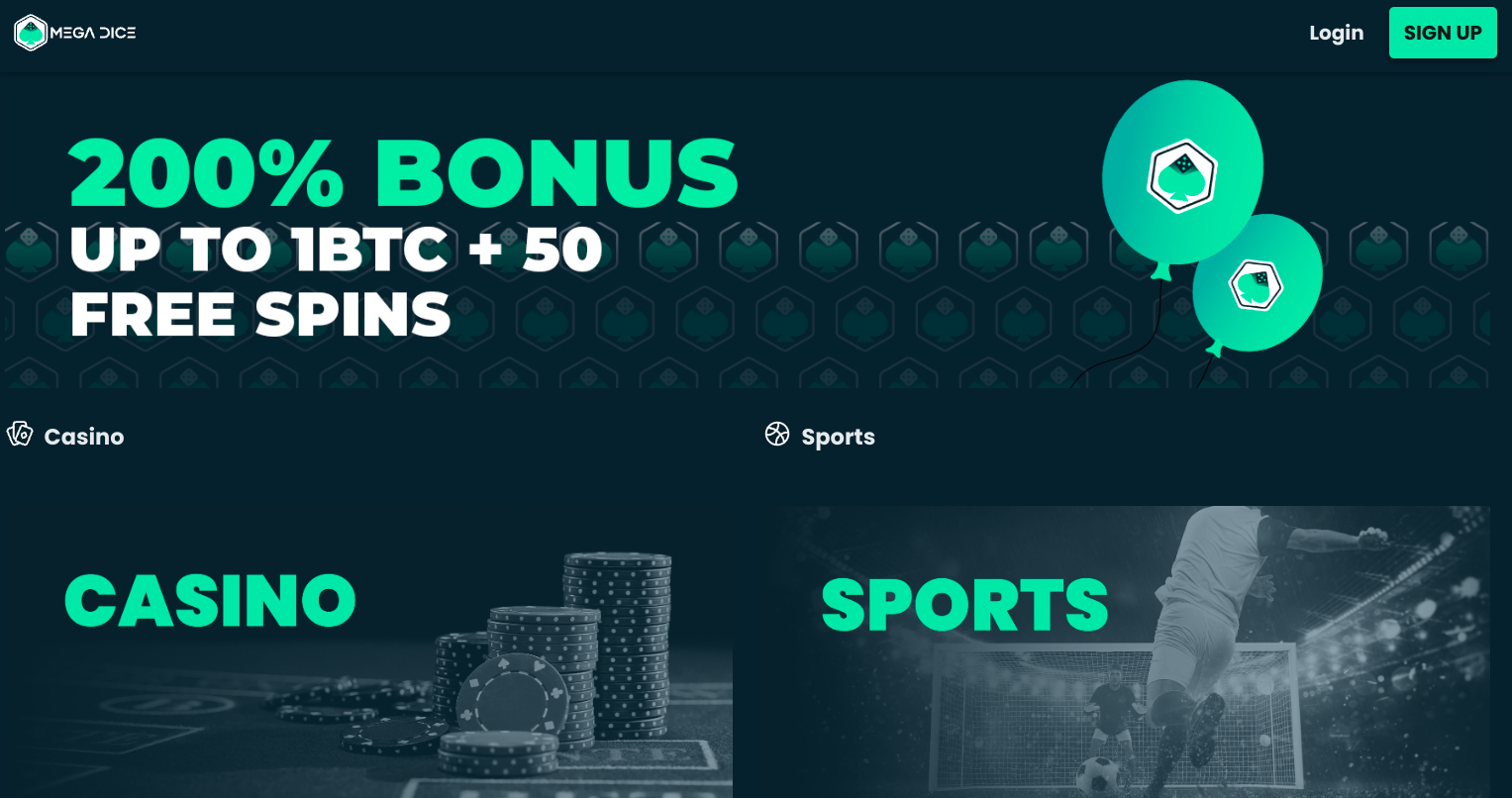 bitcoin Dice casino van mega dice