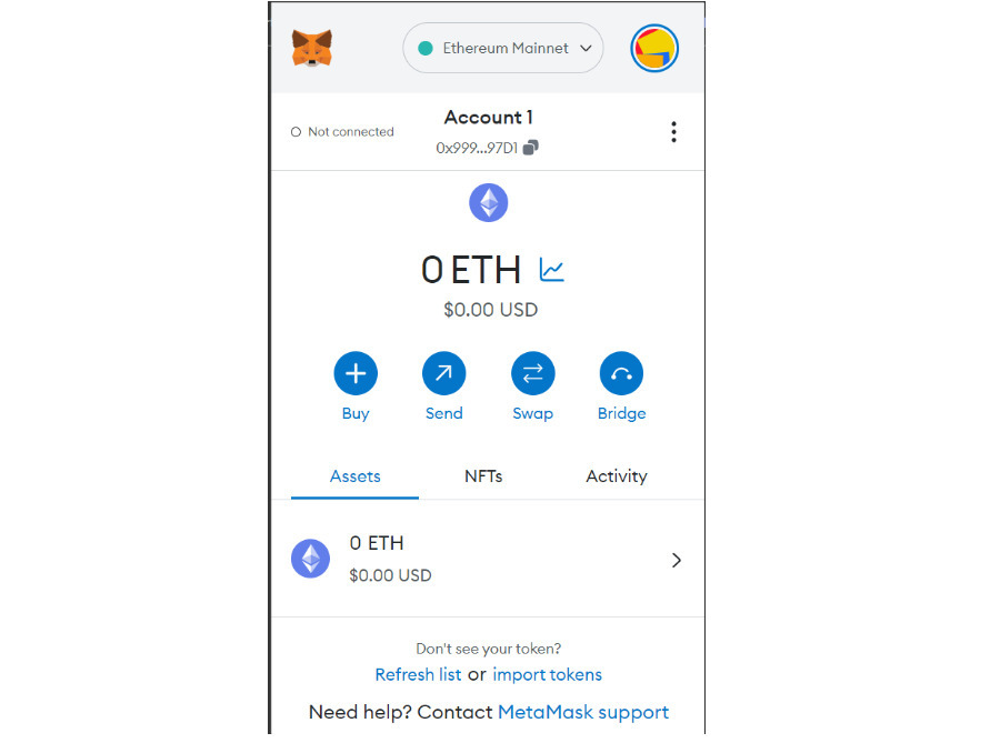 MetaMask mobile wallet app