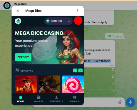 Mega Dice Telegram Casino