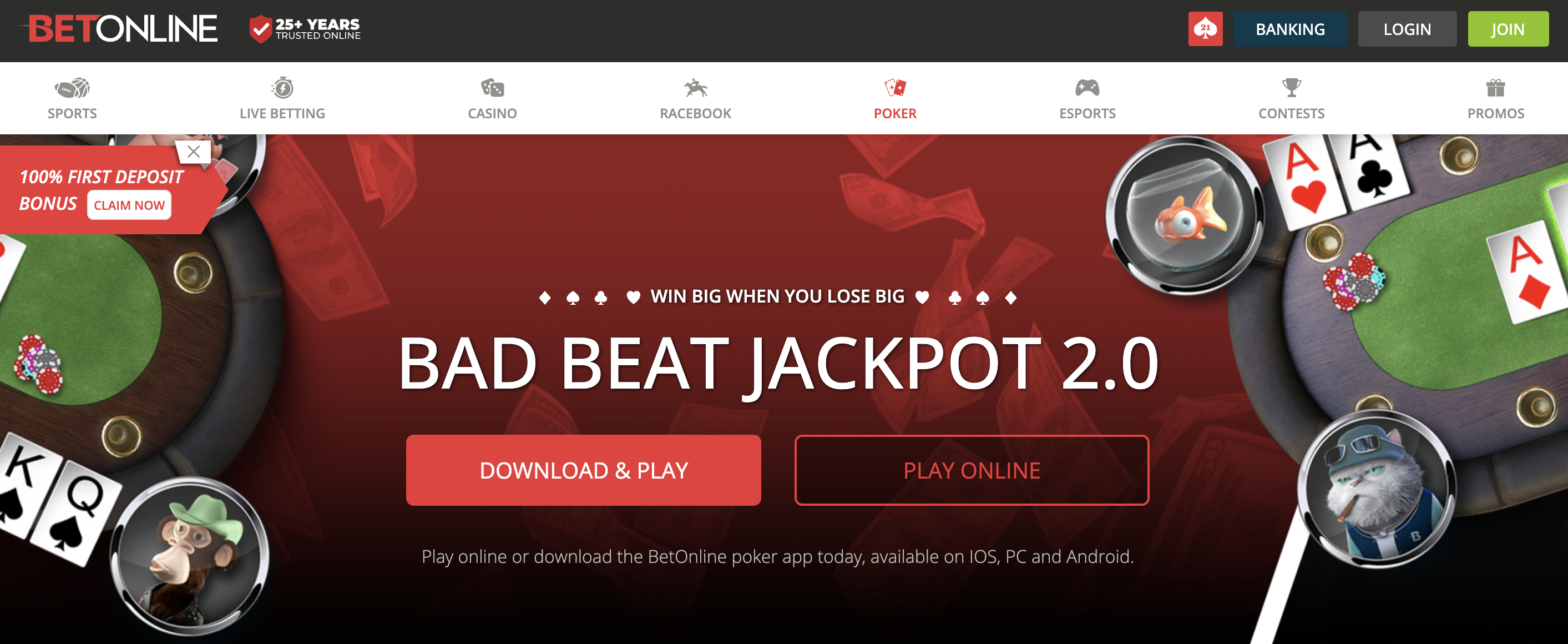 Bet Online Bad Beat Jackpot