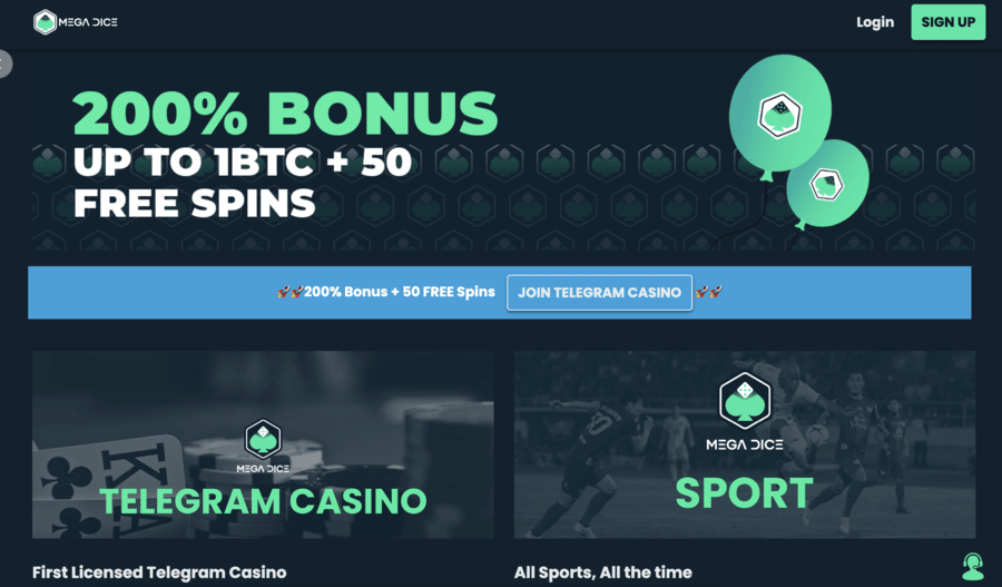 Mega Dice Telegram Casino And Sportsbook