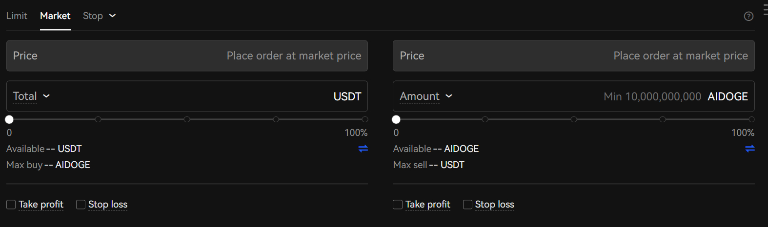 $AIDOGE Market Order