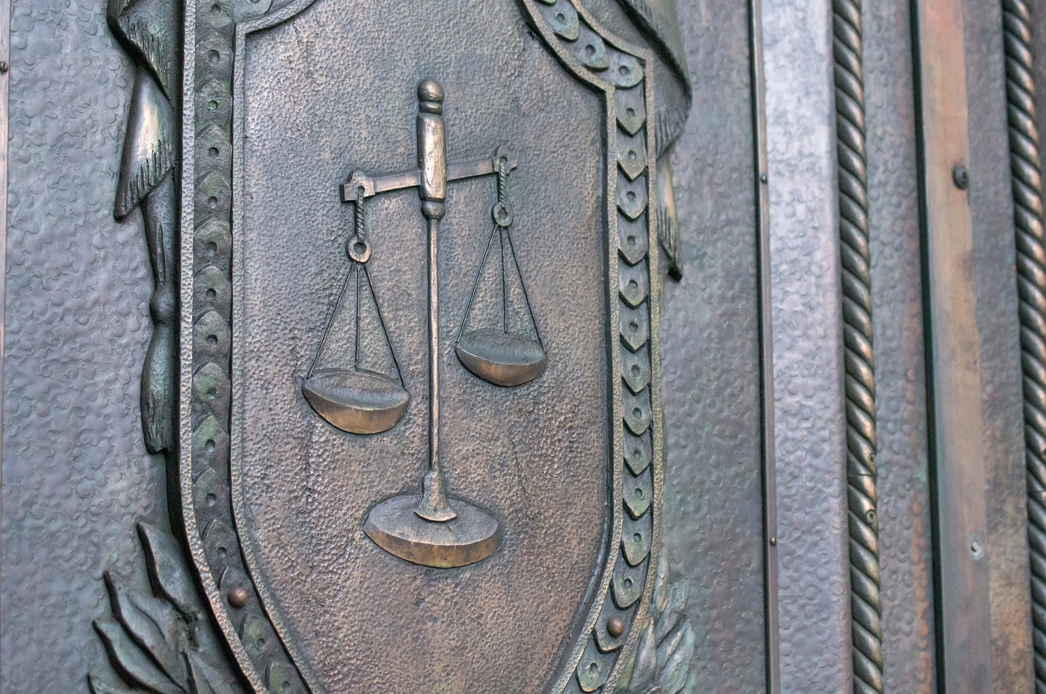 The scales of Themis, a detail on the building of the Supreme Court in Russia.