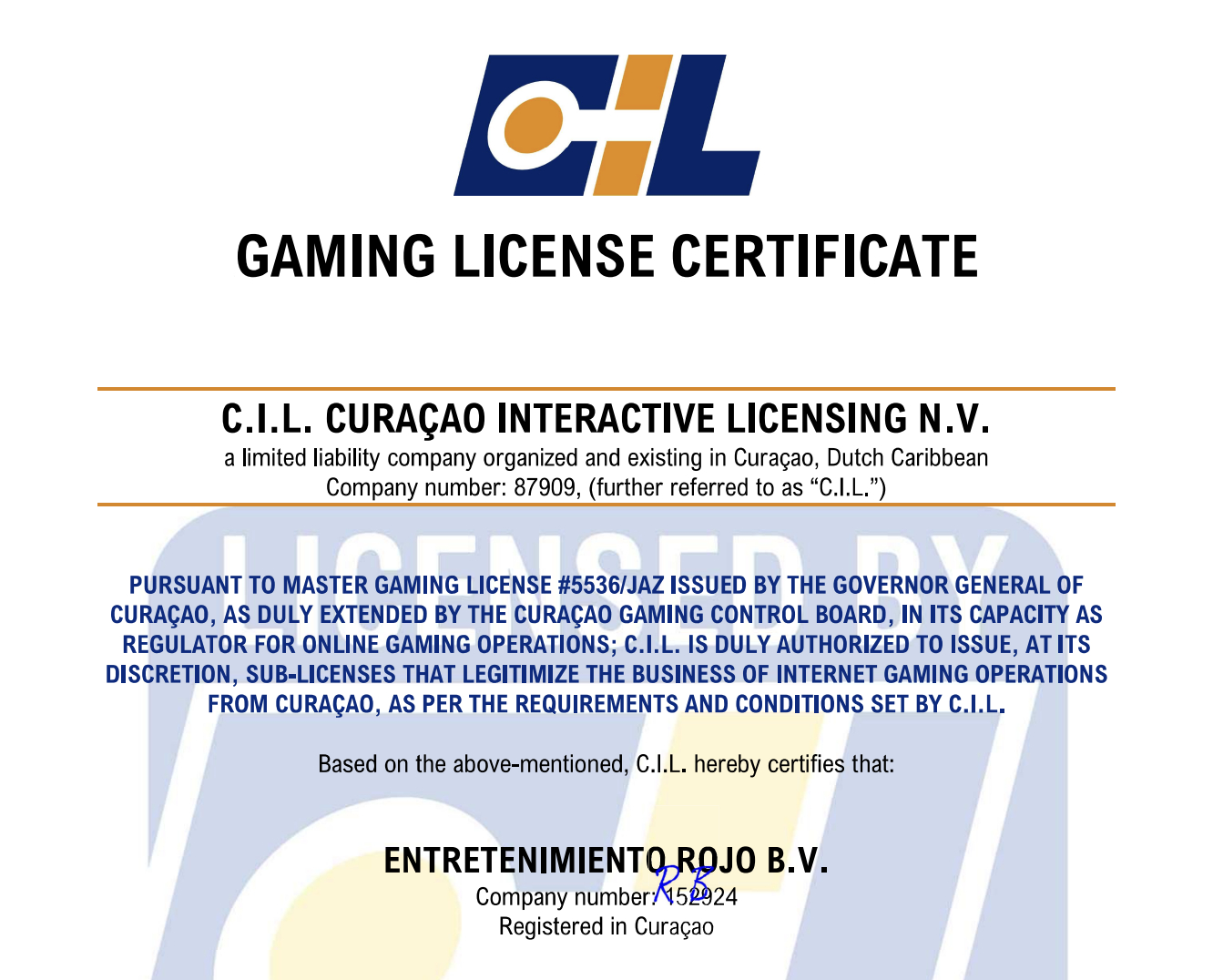 Curaçao E-Gaming License
