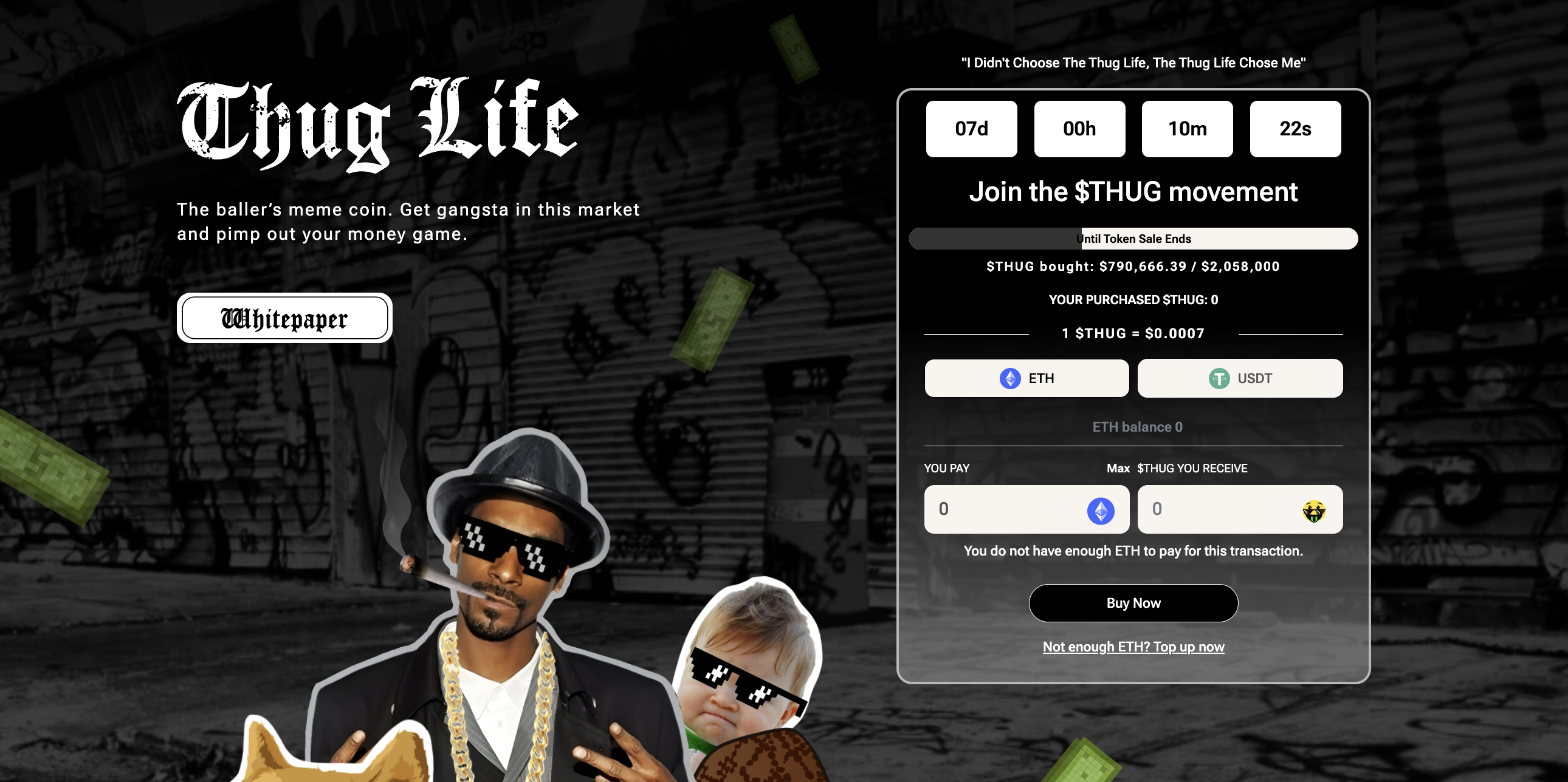 Thug Life Token le nouveau memecoin l ve 750 000 dollars via sa