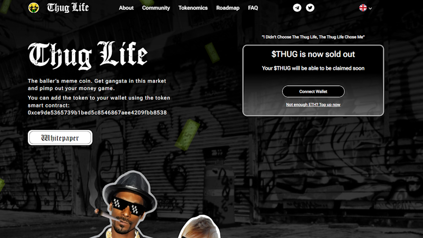 Thug Life Crypto Homepage
