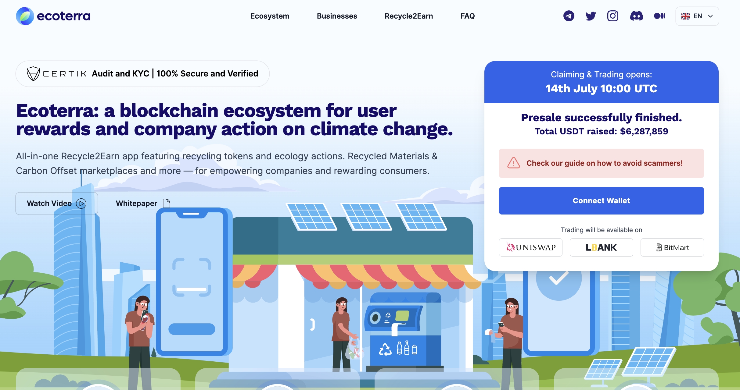 Ecoterra crypto project website