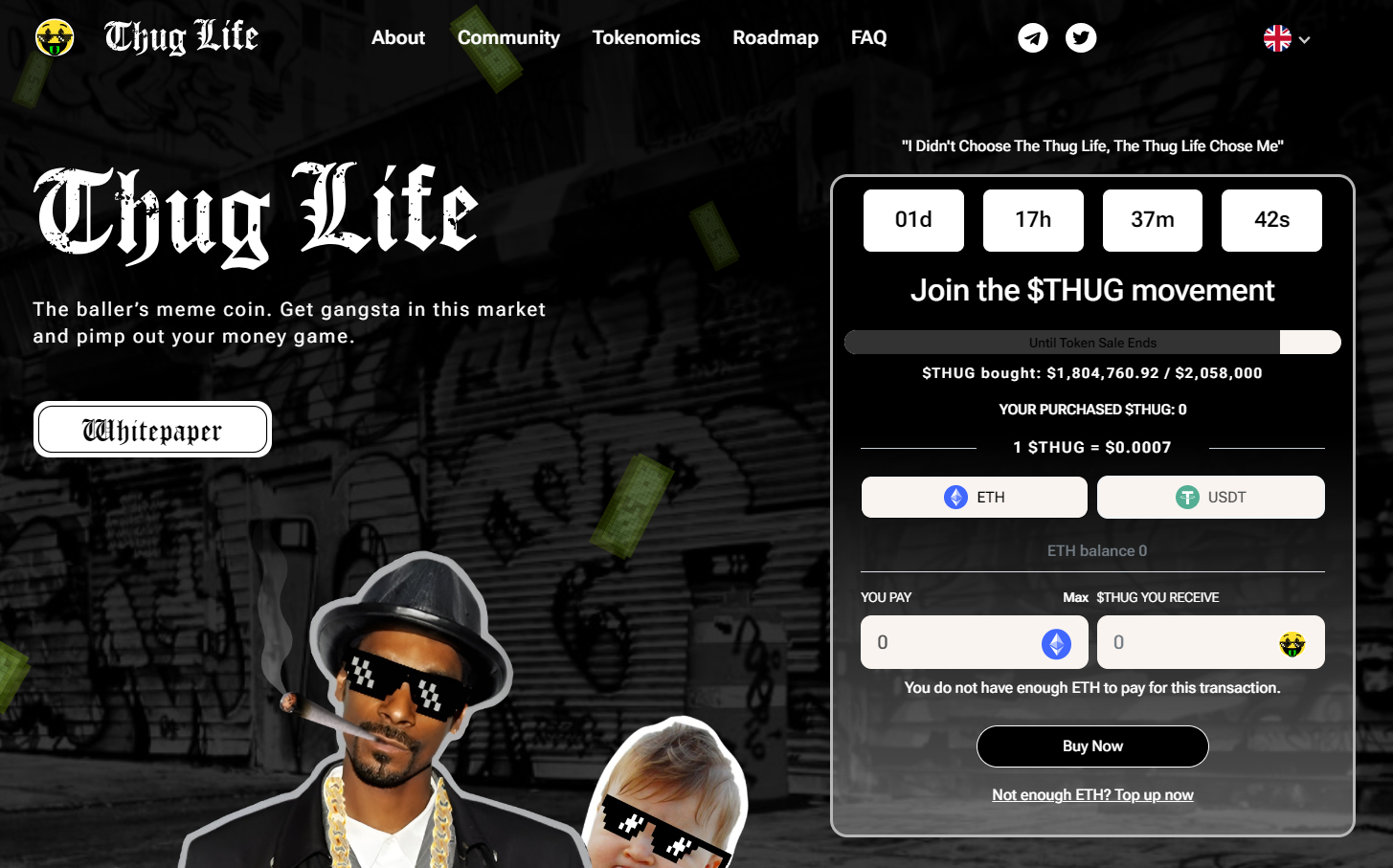 Сайт токена Thug Life